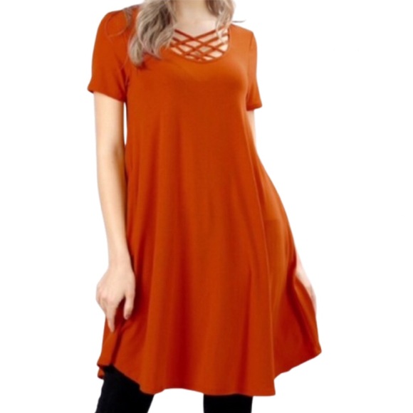 Dresses & Skirts - Orange Lattice Dress